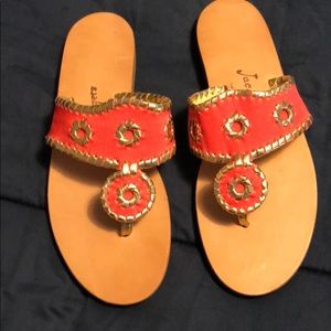 Jack Rogers sandals. Coral and Gold